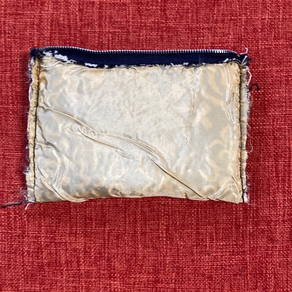 VTG 60’s Handmade Black Damask Carpet Makeup Case Bag
